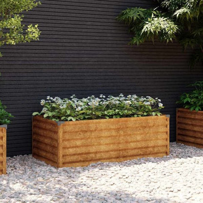 Corten Steel Raised Garden Bed — 39.4 × 19.7 × 14.2 in — additional view