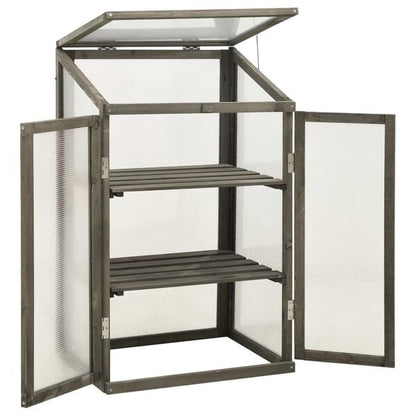 Gray Wooden Mini Greenhouse — 23.6 × 17.7 × 39.4 in — additional view