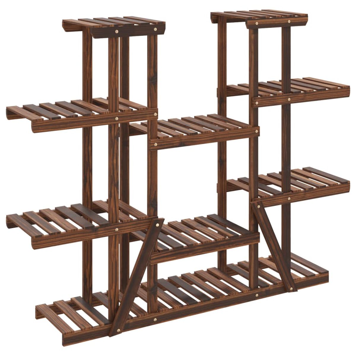 Tiered Fir Wood Plant Stand — 43.3 × 9.8 × 43.5 in