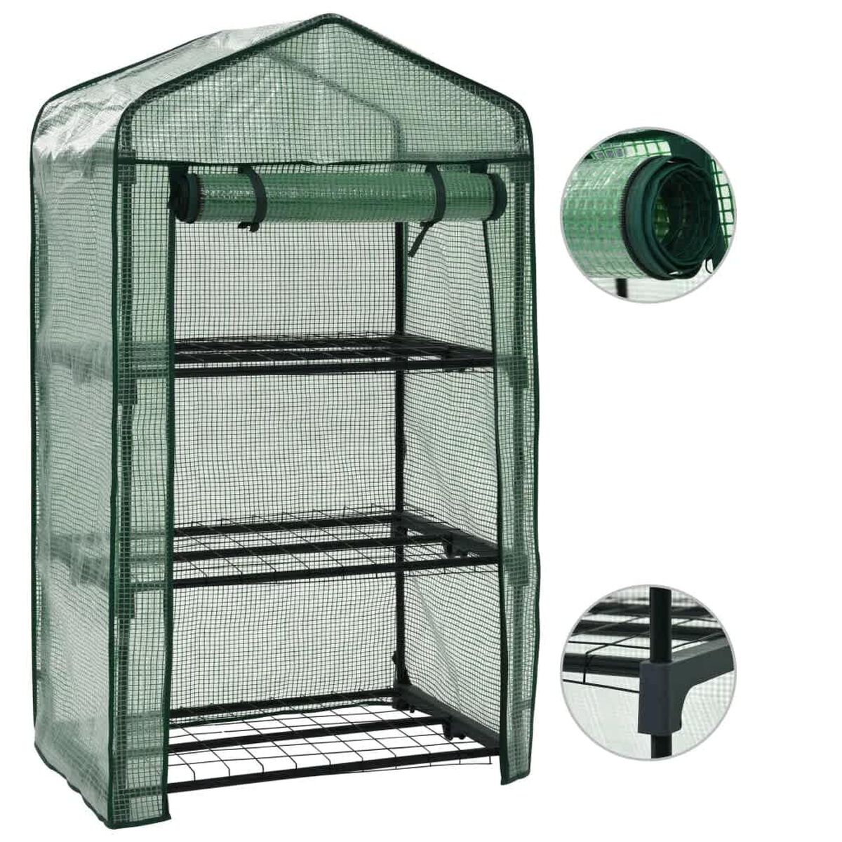 3-Tier Mini Greenhouse — 27.2 × 19.3 × 49.2 in