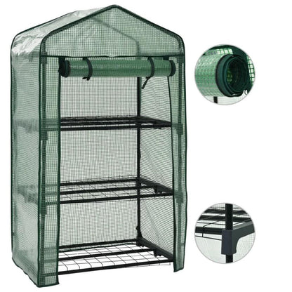 3-Tier Mini Greenhouse — 27.2 × 19.3 × 49.2 in