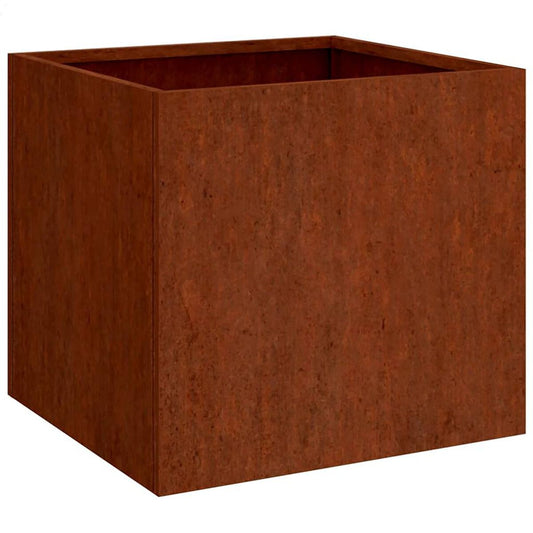 Corten Steel Planter — 12.6 × 11.8 × 11.4 in