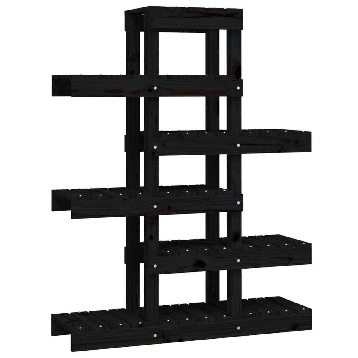 Black Pine Wood Plant Stand — 33.5 × 9.8 × 43.1 in