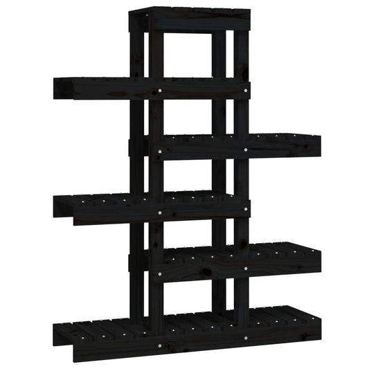 Black Pine Wood Plant Stand — 33.5 × 9.8 × 43.1 in