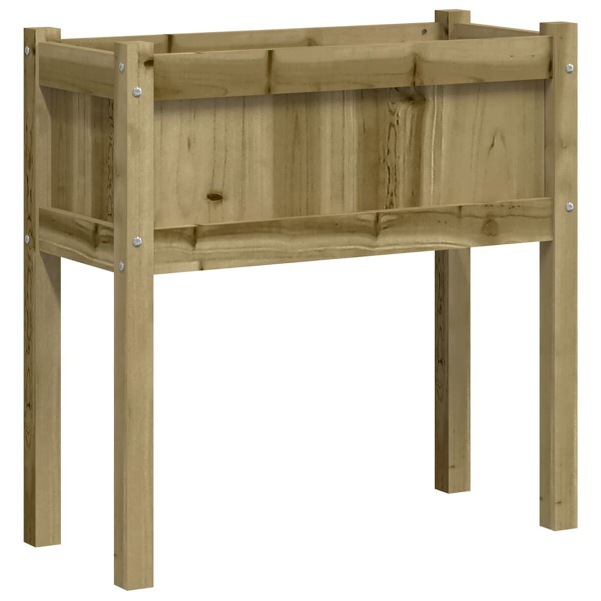Raised Pine Wood Planter — 27.6 × 12.2 × 27.6 in
